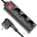 Steckdosenleiste 3-Fach Flachstecker Mehrfachsteckdose Mehrfachstecker 3m Kabel