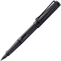 Lamy safari steel black Füller - Füllhalter mit ergonomischem Griff & polierter Stahlfeder in Strichbreite M - robuster ASA-Kunststoff - inkl. Tintenpatrone T 10 blau - Rechtshänder