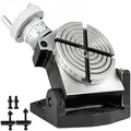 VEVOR Teilapparat Rundtisch 100mm Rundteiltisch Horizontal Vertikal Teilkopf Teilapparat schwenkbar zum Fräsen und Bohren