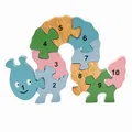Holzpuzzle Raupe pastell mit Zahlen von 1 bis 10- 3936
