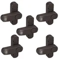 BASI | Fenstersicherung 5er Set | Weiß Braun | Zusatzsicherung für einflügelige Fenster Fenstertüren | verriegelbar mit Druckknopf | Schwenkriegel | Einbruchschutz | Farbe Braun | 5 Stück