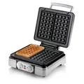 DO9149W Waffeleisen mit Timer  rechteckige belgische Waffeln 4x7 cm  silber