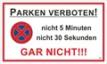 Hermann Schütz Hinweisschild 2Parken verboten! 150x250 mm Kunststoff, (1 St)