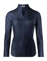 Vincenzo Boretti Bluse, modern-fit/leicht tailliert, Kelchkragen, gepunktet - bügelleicht dunkelblau/weiß 34