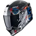 Scorpion Covert FX Skullz Helm, schwarz-grau-rot, Größe M für Männer