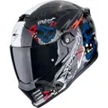 SCORPION Integralhelm COVERT FX SKULLZ Schwarz-Grau-Rot extrem leicht M 57/58