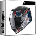 SCORPION INTEGRALHELM FÜR MOTORRAD COVERT FX SKULLZ SCHWARZ GRAU ROT M