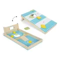 small foot Cornhole und Sling Puck Spiel „Active“ aus Holz, 2-in1-Wurfspiel, Familienspiel für Kinder ab 5 Jahren, 12481, Blau, Weiß