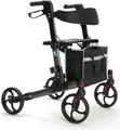 FabaCare Rollator Quava, Leichtgewichtrollator, faltbar, Carbon-Grau