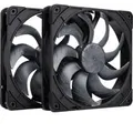 NF-A14x25 G2 PWM Sx2-PP chromax.black, Gehäuselüfter schwarz, PWM-Anschluss, 2 Lüfter, 140 mm
