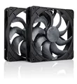 Noctua NF-A14x25 G2 PWM Sx2-PP chromax.black, Doppellüfter-Set für Push-Pull und Side-by-Side Anwendungen (Schwarz)