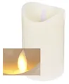 LED Echtwachskerze creme - 4er Set 15cm- Advents Weihnachts Timer Flacker Effekt