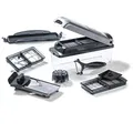 Genius Nicer Dicer Plus (12 Teile) Gemüseschneider Zwiebelschneider Pommesschneider Obstschneider Allesschneider - Würfeln/Stifteln/Schneiden/Schälen/Aufbewahren, A34141, silber/schwarz