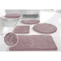 OTTO home Badematte Sanremo, Badvorleger, Badezimmer Teppich, sehr weich, Höhe 30 mm, rutschhemmend beschichtet, schnell trocknend, fußbodenheizungsgeeignet, Polyester, rund, Badteppich, unifarben, rechteckig, rund & als 3-tlg. Set erhältlich rosa rund | Ø 100 cm x 30 mm