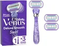 Gillette Venus Deluxe Smooth Swirl Damen Hautschutz Rasierer + 3 Rasierklingen