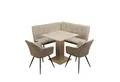 HTI-Living Eckbankgruppe Sitzgruppe Taupe/Cord Joschka, (Set, 4-tlg., 1 Esstisch, 1 Eckbank, 2 Stühle), Esstisch Eckbank und Esszimmerstühle in Cord