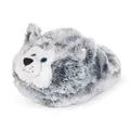 Noxxiez Plüsch Husky, Gemütliches Kissen Und Riesen Fußwärmer