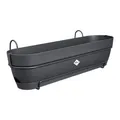 elho Vibia Campana Balkonkasten Allin1 70 mit Wasserreservoir - Übertopf für Balkon - 100% recyceltes Plastik - Ø 70.4 x H 17.7 cm - Schwarz/Anthracite