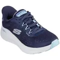 Skechers ARCH FIT 2.0 Slip-On Sneaker, Freizeitschuh mit Slip-ins mit Schnürung blau|rosa 41 EU