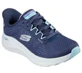 Skechers Damen Arch Fit 2.0 Fresh Pace Slip-InTurnschuhe, Navy Mesh/Duraleather/Multi Trim, 41 EU