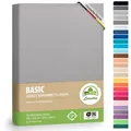 leevitex® Spannbettlaken Jersey aus 100% Baumwolle, für Kinder- & Standardmatratzen, Jersey, Gummizug: rundum, (1 Stück), 100% Baumwolle, anschmiegsam & dehnbar, diverse Größen und Farben grau 200 cm x 220 cm