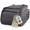LAYNENBURG Premium Baumwolldecke 220x240 cm - Oeko-TEX 100 - Baumwollmix Kuscheldecke - Decke als Wohndecke, Sofa-Decke & Couchdecke - Wolldecke kuschelig-warm aus Baumwolle (anthrazit)