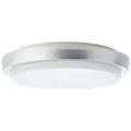 BRILLIANT zeitlose LED Außendeckenleuchte DEVORA | silber | Kunststoff Ø 28 cm | 12W 1600 Lumen 3000 Kelvin | IP65