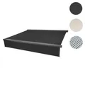 Elektrische Markise T124, 4,5x3m Polyester/Citel Acryl UV80 ausfahrbarer Volant