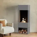 muenkel design Turan 900 [Design Bioethanol Kamin]: Aluminiumgrau - mit Dekobox