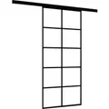 inova Glasschiebetür Klar 10 Felder 880 x 2035 mm Komplettset in Schwarz mit Stabgriff