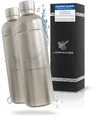 Luckymoose Infinity 2x Edelstahlflaschen Wassersprudler 1,25L – Kompatibel mit der LM Infinity Serie, Aarke Carbonator 3 und Brita SodaOne - Umweltfreundlich, bruchsicher & spülmaschinenfest