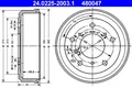 2x NEU - ATE 24.0225-2003.1 Bremstrommel für VW