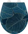 WENKO WC-Sitz Big Leaves, mit Relief, aus antibakteriellem Duroplast