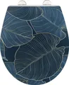 WC-Sitz WENKO "Big Leaves", bunt (grün, silberfarben), B:38cm L:44,5cm