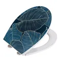WENKO WC-Sitz mit Absenkautomatik Big Leaves blau, 1 St.
