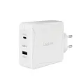 LogiLink PA0281 USB Ladegerät 100W 1x USB-A, 1x USB-C USB PD Weiß Innenbereich USB Power Deliver