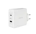 LogiLink USB-Steckdosenadapter, 1x USB-C® (PD) & 1x USB-A USB-Ladegerät (USB Power Delivery (USB-PD)