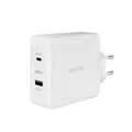 LogiLink PA0281 USB Ladegerät 100 W 1x USB-A, 1x USB-C® USB PD Weiß Innenbereich
