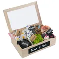 SURPRISA Geschenkbox Schotter-Schatulle Geldgeschenk, aus Paulownienholz, 6 Fächer, Geschenk zur Hochzeit, Geburtstag usw., Paulownia