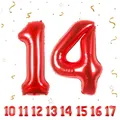Geburtstag zahlen luftballon 14 jahre | Folienballon Rot Folienballon in 40"1...
