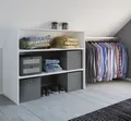 VCM Holz Kleiderschrank | offener Schrank | begehbarer Kleiderregal | Dachschrägen Regal | Maße ca. B. 90 x H. 100 x T. 50 cm - Dacho l