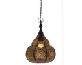 Marrakesch Orient & Mediterran Interior Pendelleuchte Orientalische Lampe Pendellampe Ilham Schwarz - 40cm, Handarbeit