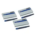 LAMY T10 3er Set Tintenpatronen mit großem Tintenvorrat, geeignet für alle Lamy Patronenfüllhaltermodelle, Inhalt 1,25ml je Patrone, 5 Stück pro Päckchen - Tintenfarbe blau