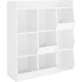 SoBuy Bücherregal Kinderregal mit 9 Offenes Fach und 1 Ablage Weiß 95x105x34cm KMB120-W