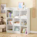 SoBuy Bücherregal Montessori Regal Kinderzimmer mit 9 offenen Fächern KMB120-W