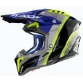 Airoh Aviator 3 Hima, Motocrosshelm - Grau/Schwarz/Blau/Neon-Gelb - M