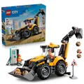 LEGO City Gelber Baggerlader - Baufahrzeug Spielzeug - Traktor mit 2 Minifiguren, funktionierender Frontschaufel und Heckbagger - Geburtstagsgeschenk für Jungen ab 7 Jahren - 60480