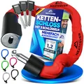 NEXTCOVER® Fahrradschloss LockOne mit Schlüssel I - [SAFESECURE] Fahrradschloss hohe Sicherheit I robustes & langlebiges Kettenschloss Fahrrad I Bike Lock, Fahrrad Schloss 3 Schlüssel