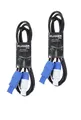 2er PLUGGER Powerconkabel Verbindungskabel weiß/blau, PowerCon kompatibel, 1.8m
