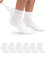 OCERA 6 Paar Diabetiker Kurzschaft Socken für Damen und Herren, ohne drückenden Gummibund Weiss Gr. 39-42